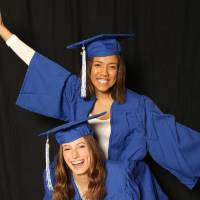 photobooth GradFest one person on another persons back